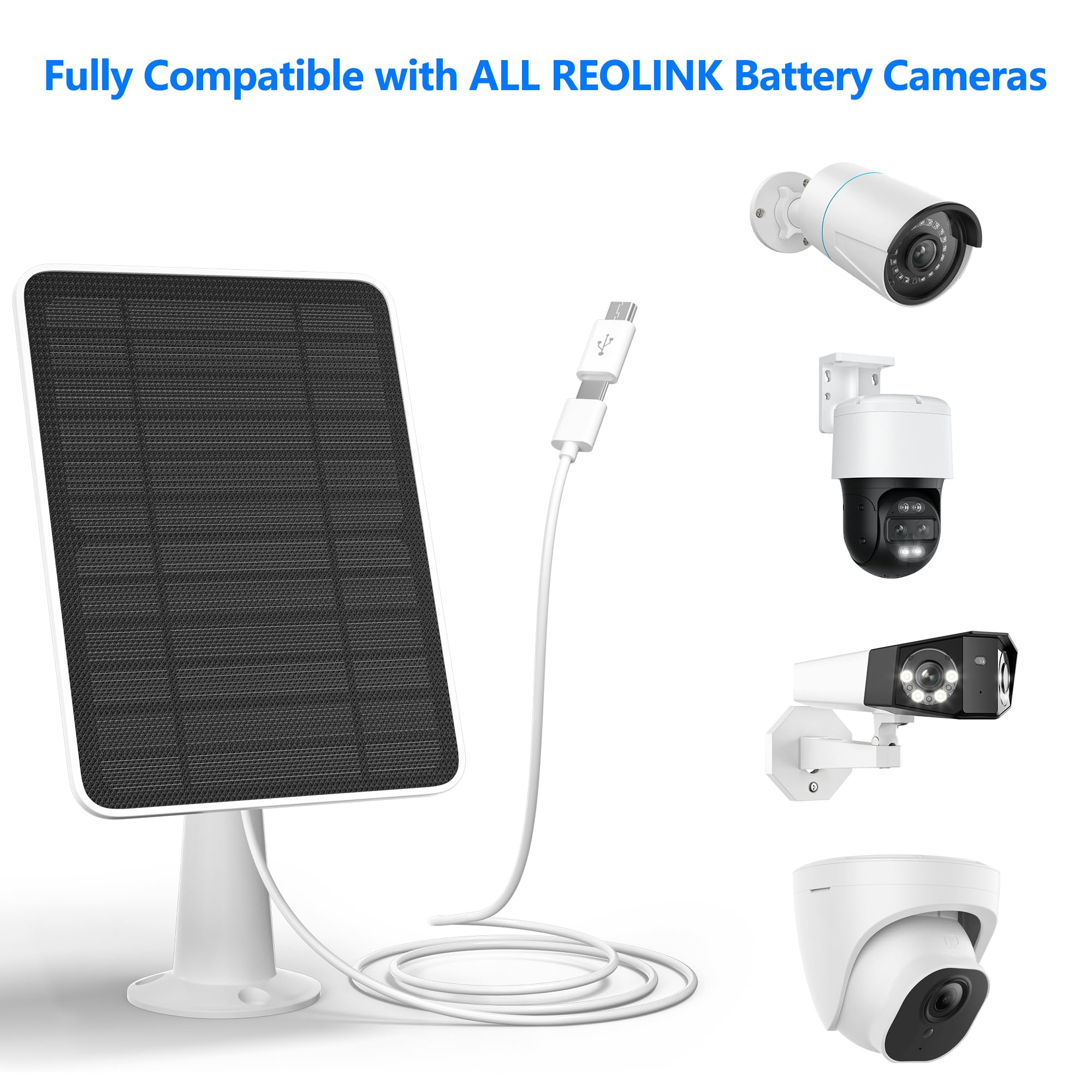 Amazon.com : Solar Panel Charger Compatible with Reolink Argus 2E